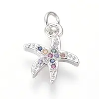Brass Micro Pave Cubic Zirconia Charms