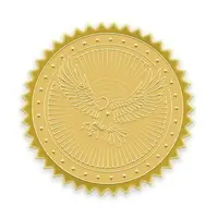 Plastic Self Adhesive Gold Foil Embossed Stickers