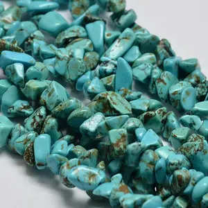 Chips Synthetic Turquoise Beads Strands