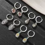 Brass Cubic Zirconia Hoop Earrings