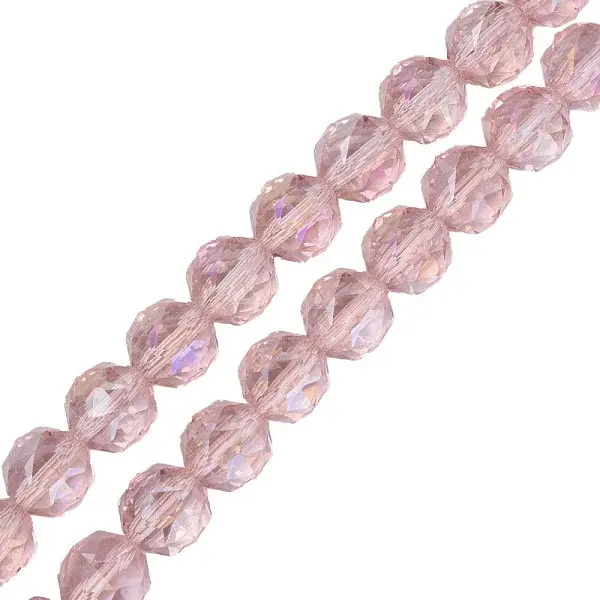 Electroplate Transparent Glass Beads Strands