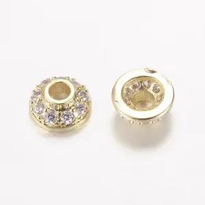 Brass Micro Pave Cubic Zirconia Bead Cap