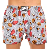 Styx Pánské trenky art klasická guma nadrozměr Halloween rakve (E1752) 5XL