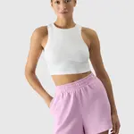 Women's Slim 4F Crop Top - Cream