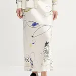 Sukňa Desigual PAUL béžová farba, midi, rovný strih, 25WWFW07