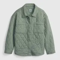 Zelená dievčenská košeľová prešívaná bunda GAP