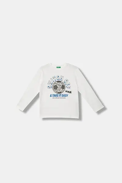 Detská bavlnená košeľa s dlhým rukávom United Colors of Benetton