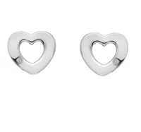 Hot Diamonds Stříbrné srdíčkové náušnice s pravými diamanty Amulets DE616