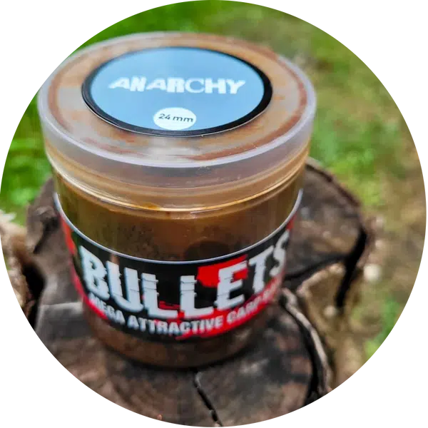G.b.u. dipované boilies bullets anarchy 200 g - 24 mm
