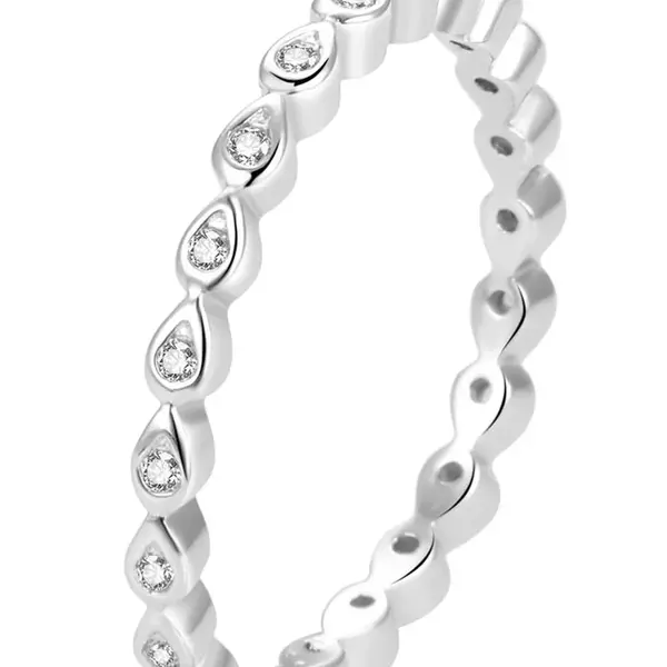 Beneto Třpytivý stříbrný prsten AGG371L 56 mm