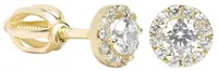 Soliter Zlaté kulaté náušnice s čirými krystaly 239 001 00806