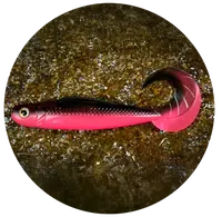 Redbass gumová nástraha twister kixter black/signal pink uv color - l 100 mm