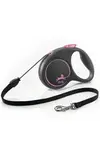 Vodítko Flexi Black Design M lanko 5m/20kg růžová