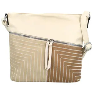 Módní dámská koženková crossbody kabelka Gelaida, béžová