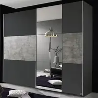Šatní skříň Prenzlau, 218 cm, tmavá šedá/šedý beton