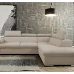 Rohová sedací souprava Viera, béžová látka, pravý roh