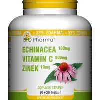 BIO PHARMA Echinacea 100 mg+VitamínC 500 mg+Zinek 10 mg 120 tablet