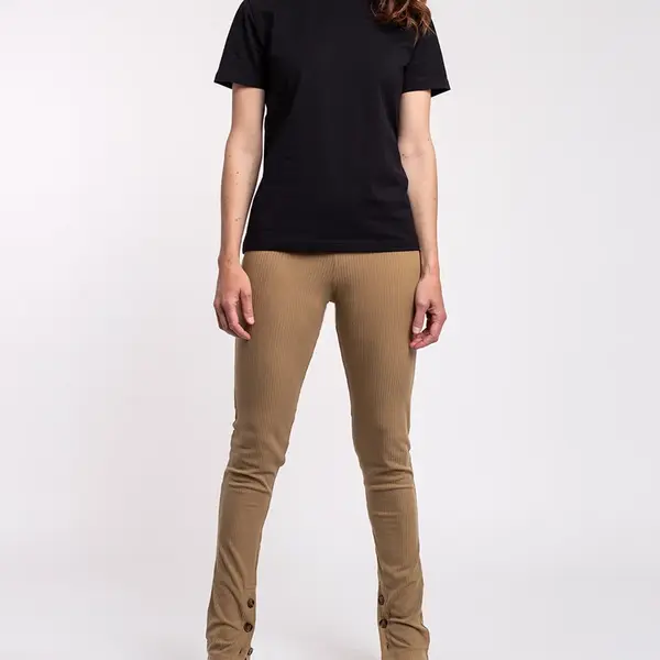 Ninety Percent Felix Stretch Tencel™ Vent Leggings BROWN KHAKI M