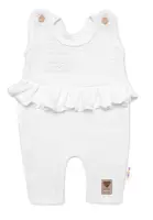 Pletené láclové nohavice Girl s volánikom, biele, veľ. 68