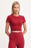 Tričko Calvin Klein Underwear dámské, vínová barva, LV00QF8487