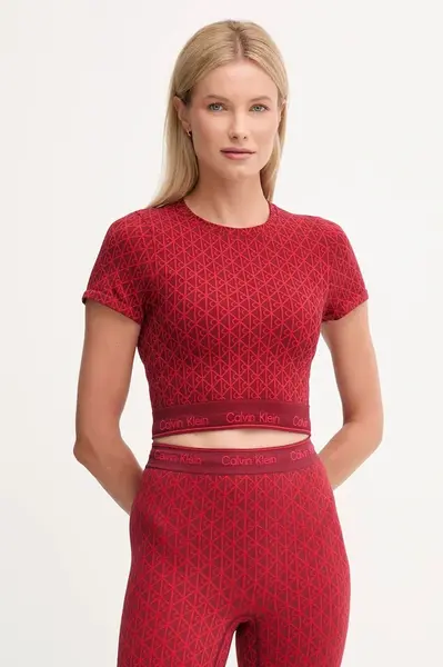 Tričko Calvin Klein Underwear dámské, vínová barva, LV00QF8487