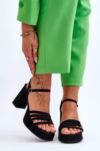 Boto Dámské semišové sandály na platformě Černé Verda