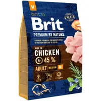 Brit Premium by Nature Adult M 3 kg | Granule pro psy