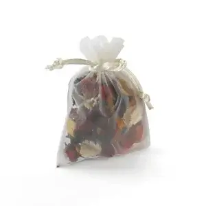 25 x Organzové sáčky krémové 120 x 120 mm