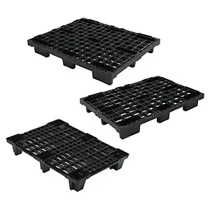 Plastové palety 800 x 600 x 130 mm, zatížení 800kg, hmotnost 2,8kg | RAJA