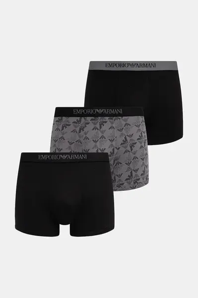 Boxerky Emporio Armani Underwear 3-pack pánské, černá barva, EM000260 AF10800