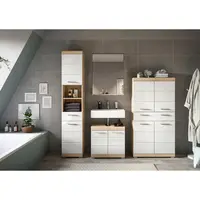 MID.YOU KOUPELNA Sonoma dub, vysoce lesklá bílá