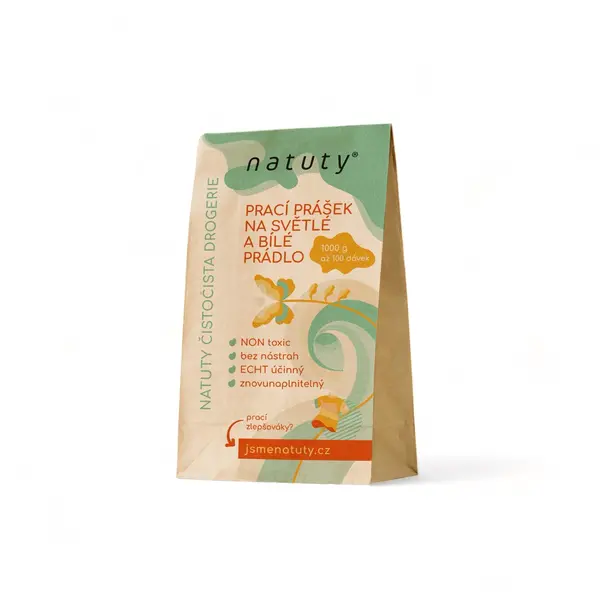 Natuty Prací prášek na bílé a světlé prádlo (1 kg)