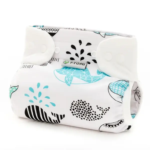 T-TOMI Ortopedické abdukčné nohavičky - snaps Whales (3-6kg)