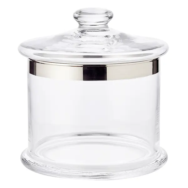 Bonboniéra ERIK, foukané křišťálové sklo s platinovým okrajem, v. 18 cm - EDZARD