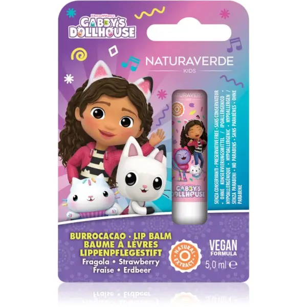 Gabby's Dollhouse Naturaverde Kids balzam na pery Strawberry 1 ks