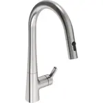 Hansa Designo drezová batéria s vyťahovacou spŕškou, 2 prúdy brúsená oceľ 5136228380