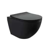 Wc s doskou softclose závesné vírové SAT Fusion čierna mat so zadným odpadom SATFUS010RTORPBKM
