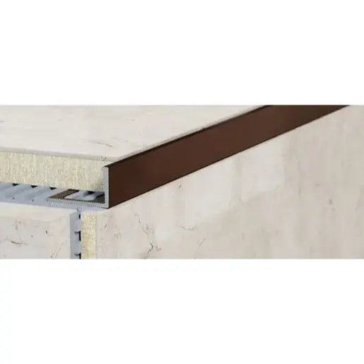 Lišta ukončovací "L" Havos bronz, hliník elox, dĺžka 250 cm, výška hrany 8 mm, ALEBR8250