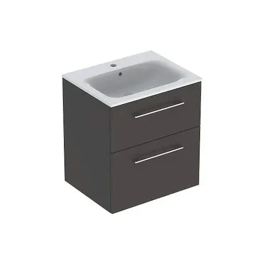 Geberit Selnova kúpeľňová skrinka s umývadlom 60x50,2x65,2 cm v dekore láva mat 501.237.00.1