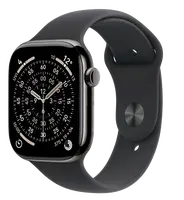 APPLE Watch 11 GPS + Cellular 46 mm Bridlicovo šedý titán s čiernym športovým remienkom - M/L