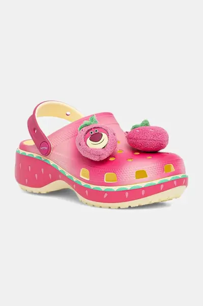 Pantofle Crocs Classic Lotso Platform Clog dámské, růžová barva, na platformě, 212240