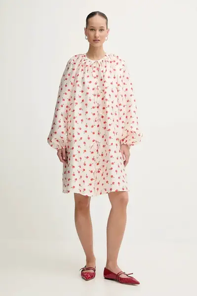 Šaty Stine Goya béžová barva, mini, SG-PS26-D150-2067