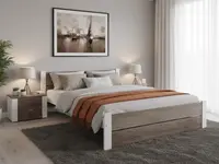 Postel IKAROS DOUBLE 160 x 200 cm, bílá/dub lanýž Rošt: Bez roštu, Matrace: Bez matrace