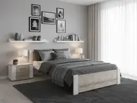 Posteľ IKAROS 90 x 200 cm, biela/dub sonoma Rošt: S latkovým roštom, Matrac: Bez matraca