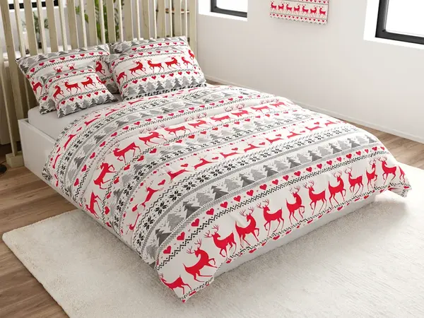 Flanelové obliečky DEER DREAMS biele Rozmer obliečky: 2 ks 70 x 90 cm | 200 x 220 cm