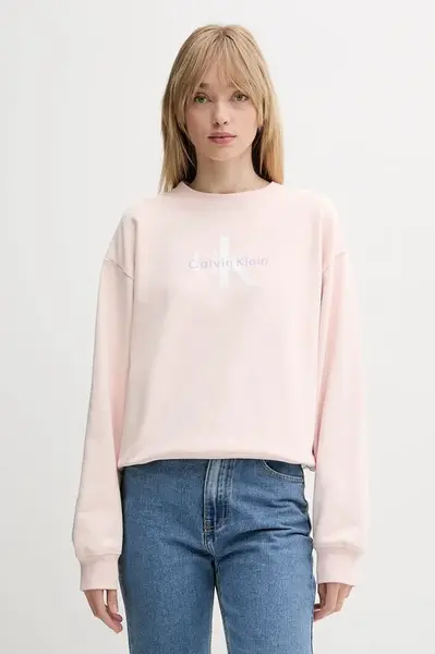 Mikina Calvin Klein Jeans dámská, béžová barva, LV047B234G