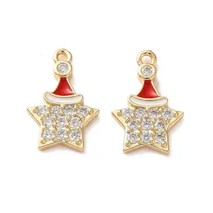 Brass Micro Pave Cubic Zirconia Pendants