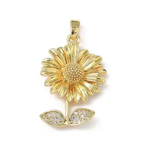 Brass Micro Pave Clear Cubic Zirconia Pendants