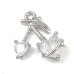 Brass Micro Pave Clear Cubic Zirconia Pendants