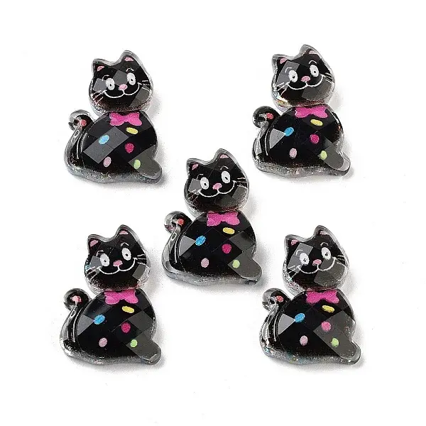 Transparent Resin Bowknot Kitten Decoden Cabochons